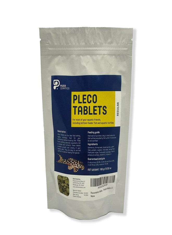 Plecoceramics رقائق بليكو من بليكوسيراميكس، غذاء عالمي لمعظم أسماك الزينة - السلاحف، والأسماك الذهبية، وسمك السلور، ورقائق الطحالب للأسماك القاعية - أقراص بروتين - غذاء أسماك البرك (3.52 أونصة) - Image 2